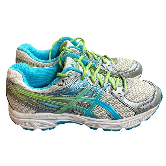 Asics Gel Contend 2 Running Shoes Women's 9.5 White Blue Gray T474N Sneakers - Picture 2 of 9